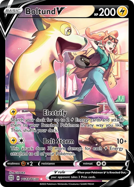 Boltund V, Pokémon card BRS TG13 — Brilliant Stars set