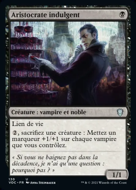 Aristocrate indulgent, carte Magic VOC 130 — extension Crimson Vow Commander