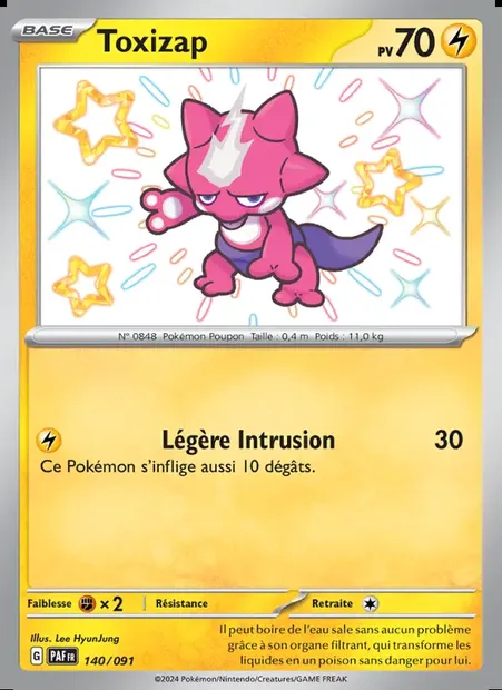 Toxizap, carte Pokémon PAF 140 — extension Destinées de Paldea