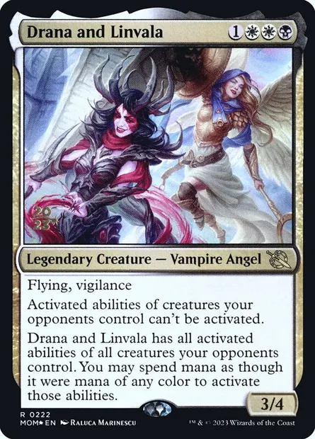 Drana and Linvala, Magic card PMOM 222s — March of the Machine Promos set