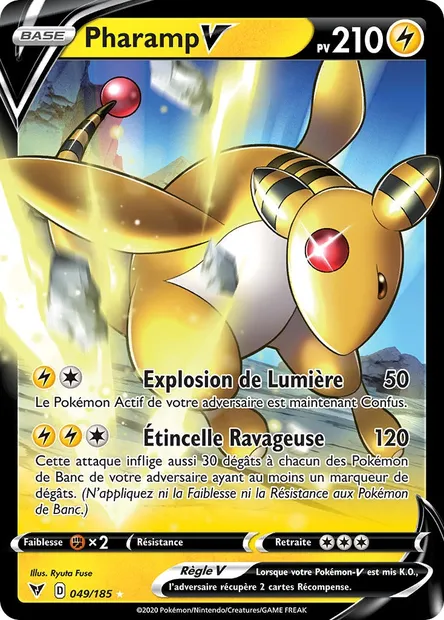 Pharamp V, carte Pokémon VIV 49 — extension Voltage Éclatant
