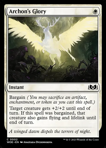 Archon's Glory, Magic card WOE 2 — Wilds of Eldraine set