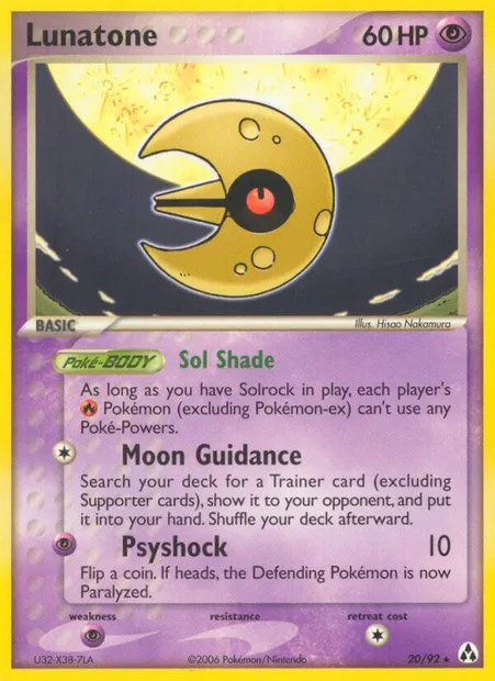 Lunatone, Pokémon card LM 20 — Legend Maker set