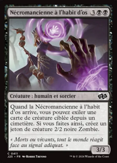 Nécromancienne à l'habit d'os, carte Magic J25 411 — extension Foundations Jumpstart