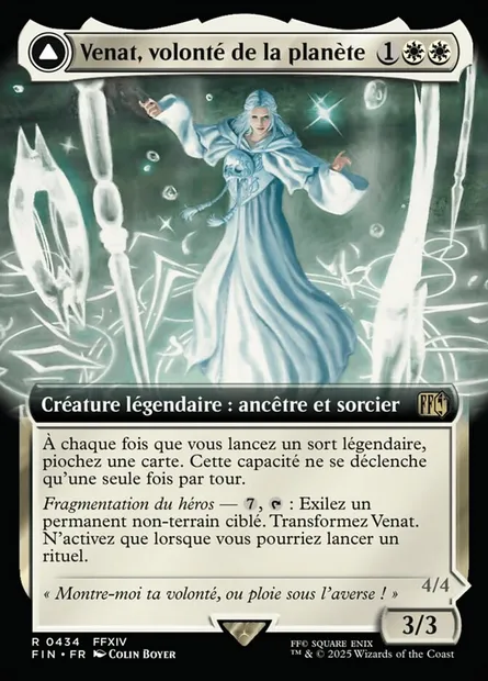 Venat, volonté de la planète // Hydaelyn, le Cristal-mère, carte Magic FIN 434 — extension Final Fantasy