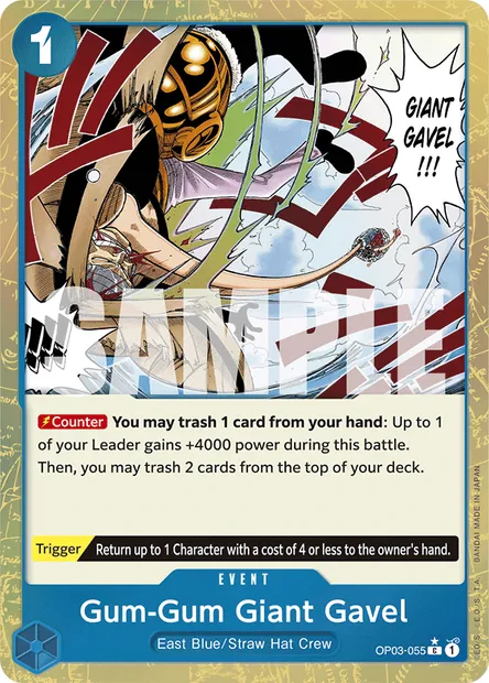 Gum-Gum Giant Gavel, One Piece card OP03-055 — PILLARS OF STRENGTH set