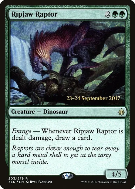 Ripjaw Raptor, Magic card PXLN 203s — Ixalan Promos set