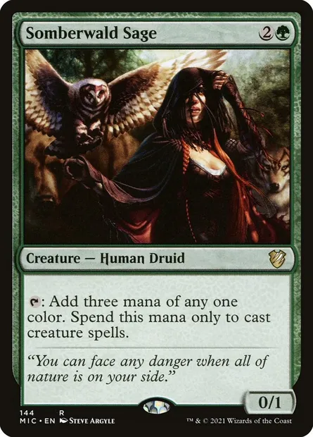 Somberwald Sage, Magic card MIC 144 — Midnight Hunt Commander set