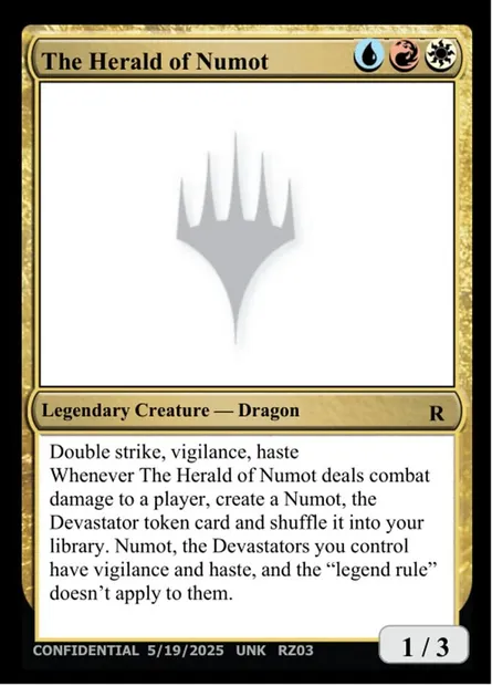 The Herald of Numot, Magic card UNK RZ03 — Unknown Event set