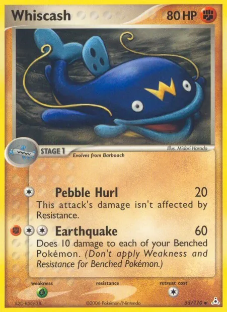 Whiscash, Pokémon card HP 55 — Holon Phantoms set