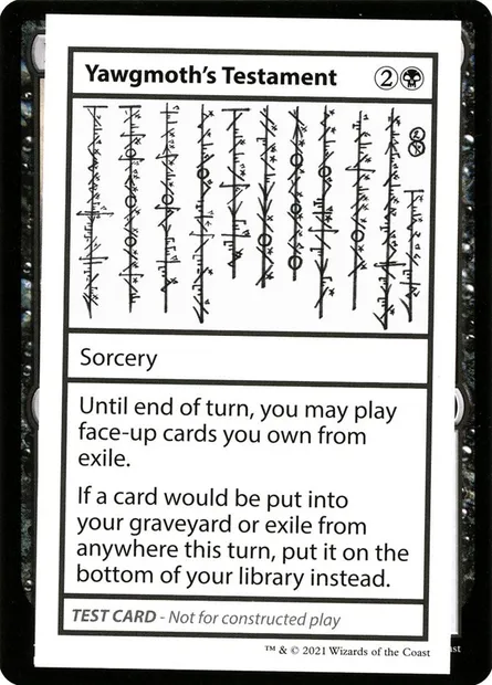 Yawgmoth's Testament, carte Magic CMB2 52 — extension Mystery Booster Playtest Cards 2021