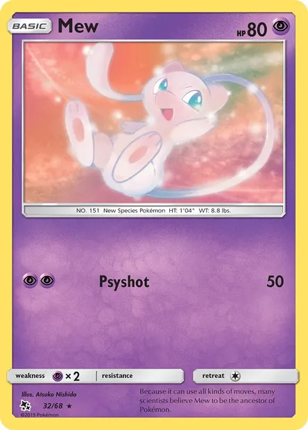 Mew, Pokémon card HIF 32 — Hidden Fates set