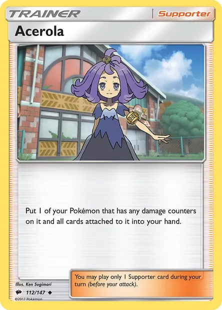 Acerola, Pokémon card BUS 112 — Burning Shadows set