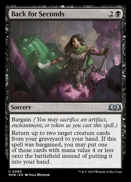 Back for Seconds, Magic card WOE 80 — Wilds of Eldraine set