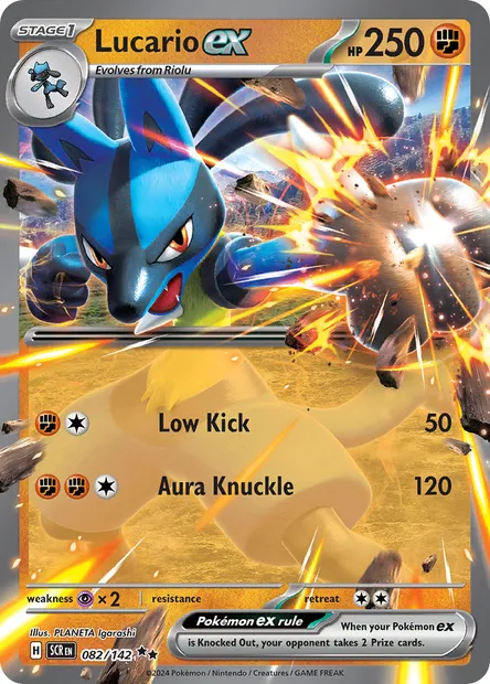 Lucario ex, Pokémon card SCR 082 — Stellar Crown set