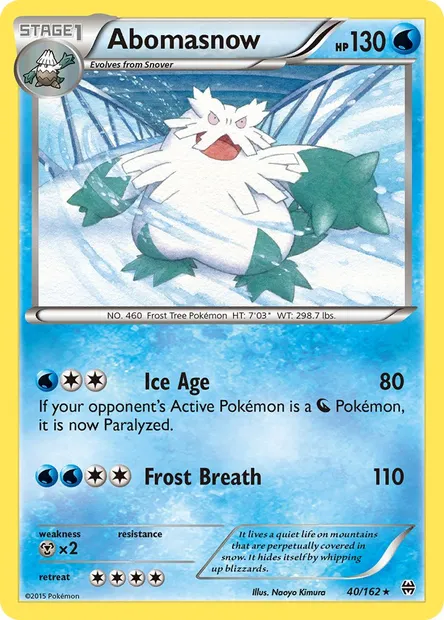 Abomasnow, Pokémon card BKT 40 — BREAKthrough set