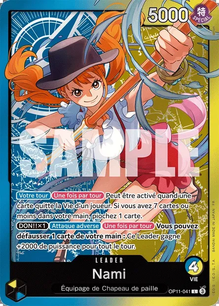 Nami, carte One Piece OP11-041 — extension DES POINGS VIFS COMME L'ÉCLAIR
