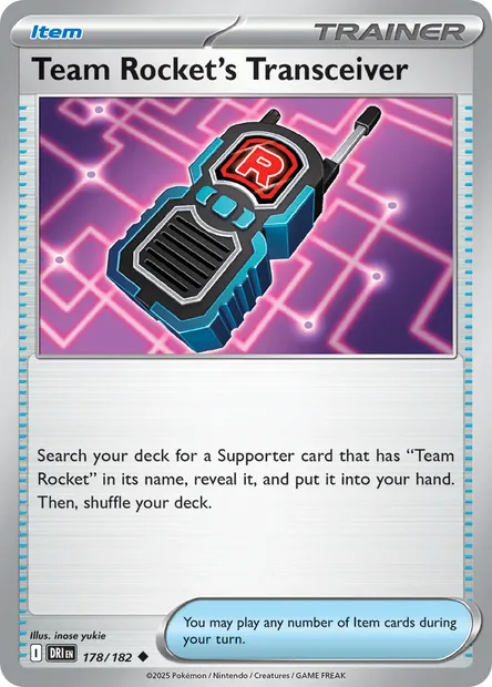 Team Rocket's Transceiver, Pokémon card DRI 178 — Destined Rivals set