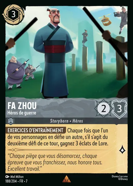 Fa Zhou - Héros de guerre, carte Disney Lorcana CH7-188 — extension L'île d'Archazia