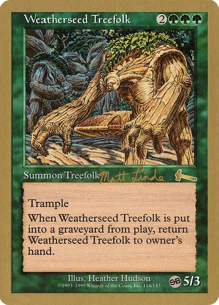 Weatherseed Treefolk, Magic card WC99 ml116sb — World Championship Decks 1999 set