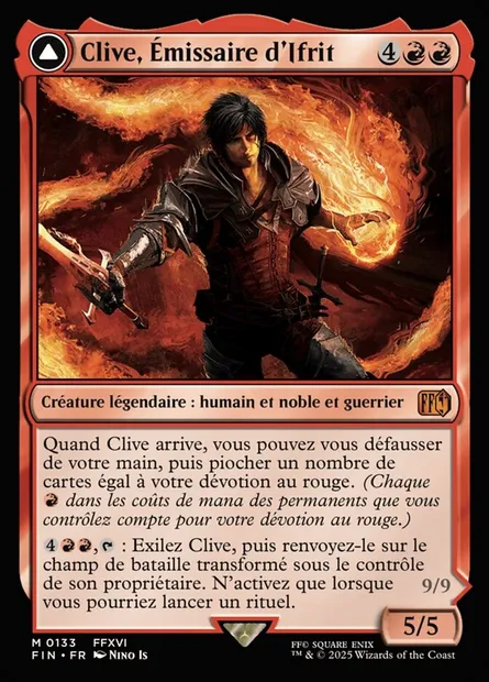 Clive, Ifrit's Dominant // Ifrit, Warden of Inferno, carte Magic FIN 133 — extension Final Fantasy