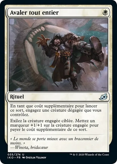 Avaler tout entier, carte Magic IKO 35 — extension Ikoria: Lair of Behemoths