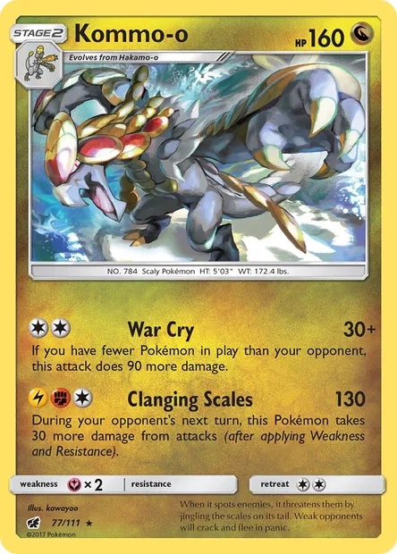 Kommo-o, Pokémon card CIN 77 — Crimson Invasion set
