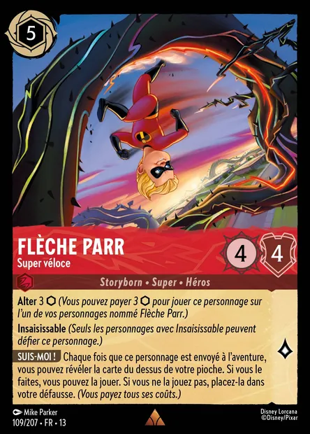 Flèche Parr - Super véloce, carte Disney Lorcana CH13-109 — extension Invasion Epineuse!