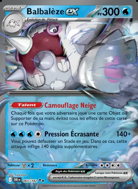 Balbalèze-ex, carte Pokémon DRI 065 — extension Rivalités Destinées