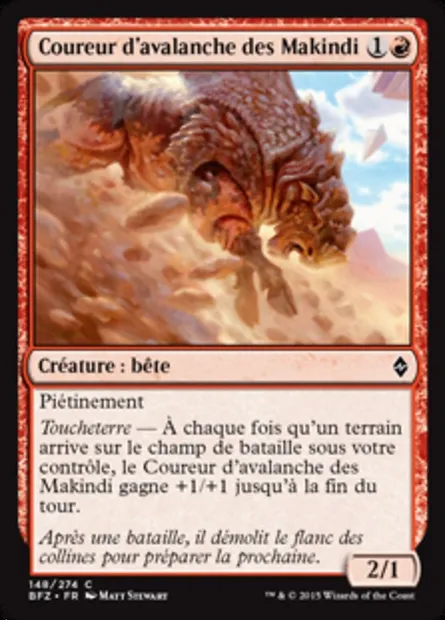 Coureur d'avalanche des Makindi, carte Magic BFZ 148 — extension La bataille de Zendikar