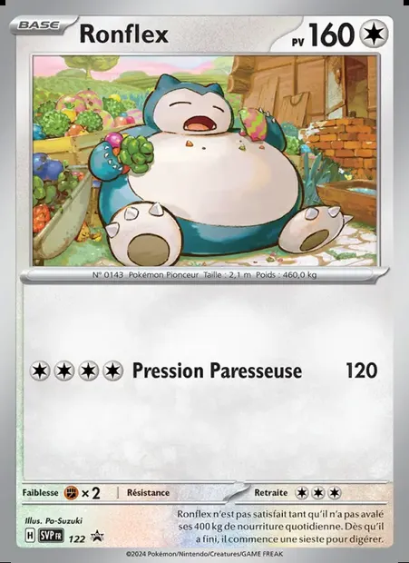 Ronflex, carte Pokémon PR-SV 122 — extension SVP Black Star Promos