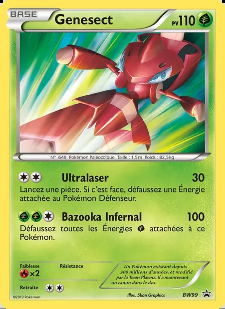 Genesect, carte Pokémon BW 99 — extension Promo BW