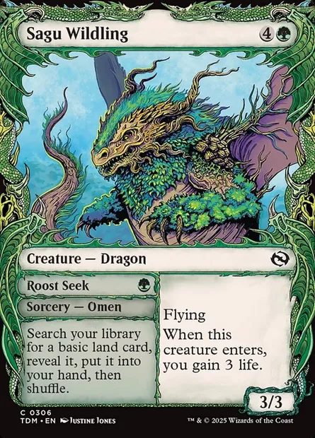 Sagu Wildling // Roost Seek, Magic card TDM 306 — Tarkir: Dragonstorm set