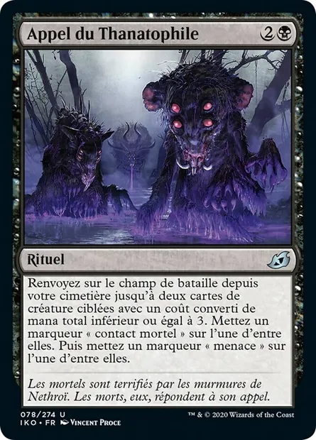 Appel du Thanatophile, carte Magic IKO 78 — extension Ikoria: Lair of Behemoths
