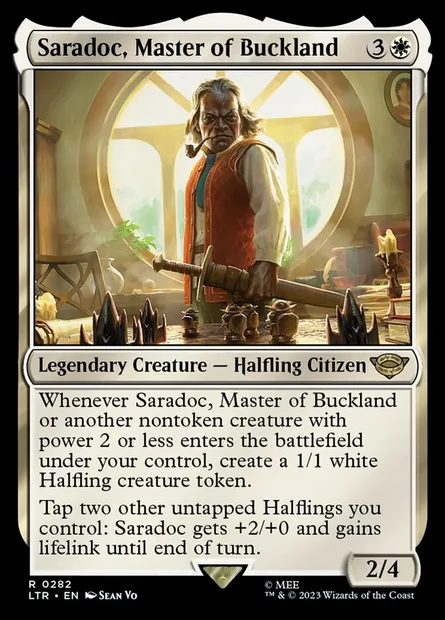 Saradoc, Master of Buckland, Magic card LTR 282 — The Lord of the Rings: Tales of Middle-earth set