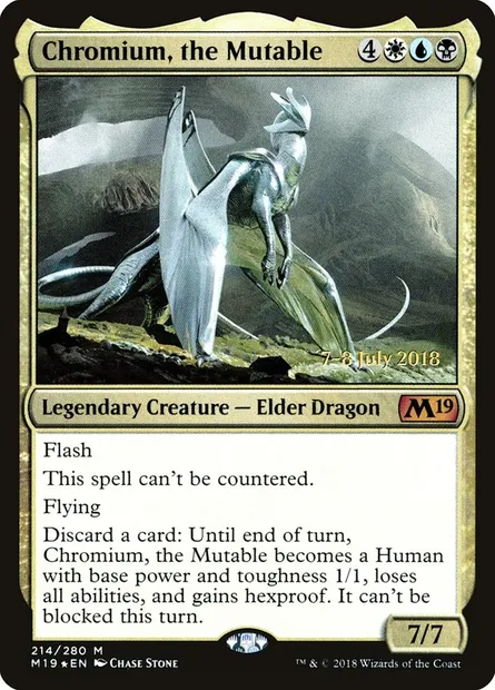 Chromium, the Mutable, Magic card PM19 214s — Core Set 2019 Promos set