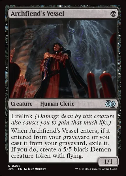 Archfiend's Vessel, Magic card J25 398 — Foundations Jumpstart set