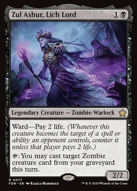 Zul Ashur, Lich Lord, Magic card FDN 77 — Foundations set