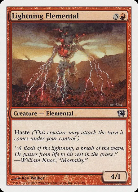 Lightning Elemental, Magic card 9ED 201 — Ninth Edition set