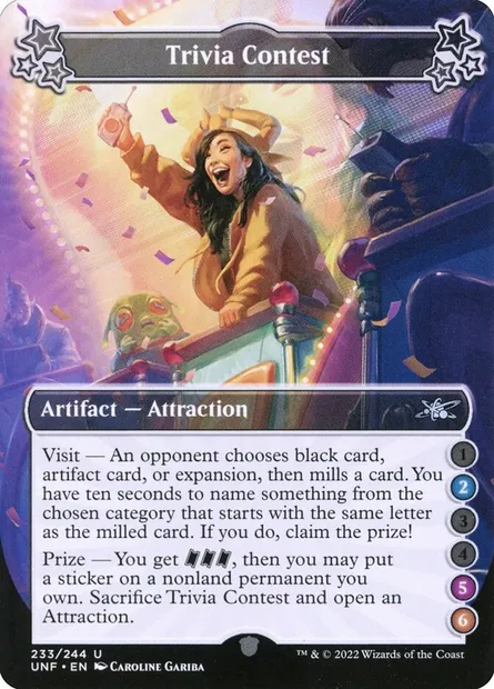 Trivia Contest, Magic card UNF 233c — Unfinity set
