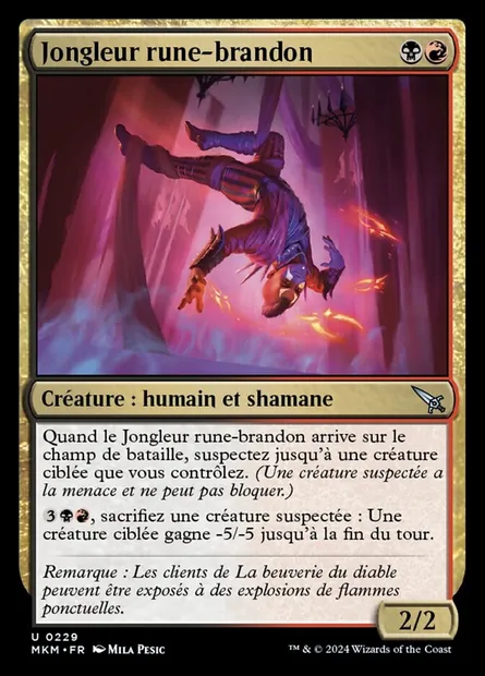 Jongleur rune-brandon, carte Magic MKM 229 — extension Murders at Karlov Manor