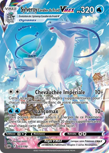 Sylveroy Cavalier du Froid VMAX, carte Pokémon CRE 203 — extension Règne de Glace