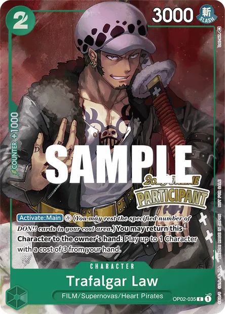 Trafalgar Law, carte One Piece OP02-035 — extension PARAMOUNT WAR