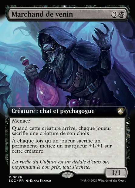 Marchand de venin, carte Magic SOC 76 — extension Secrets of Strixhaven Commander