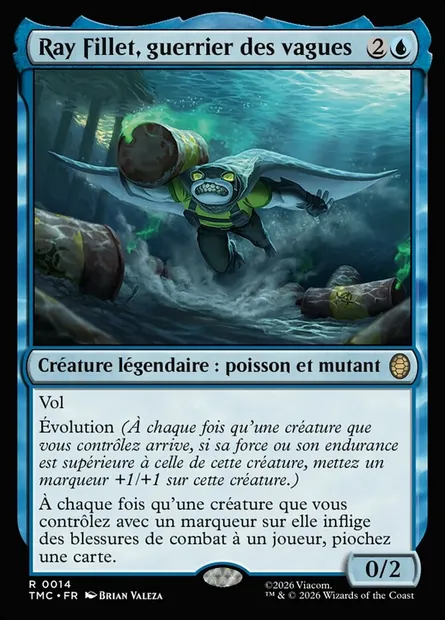 Ray Fillet, guerrier des vagues, carte Magic TMC 14 — extension Teenage Mutant Ninja Turtles Eternal