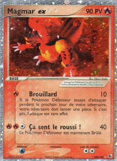 Magmar ex, carte Pokémon RS 100 — extension EX Rubis & Saphir
