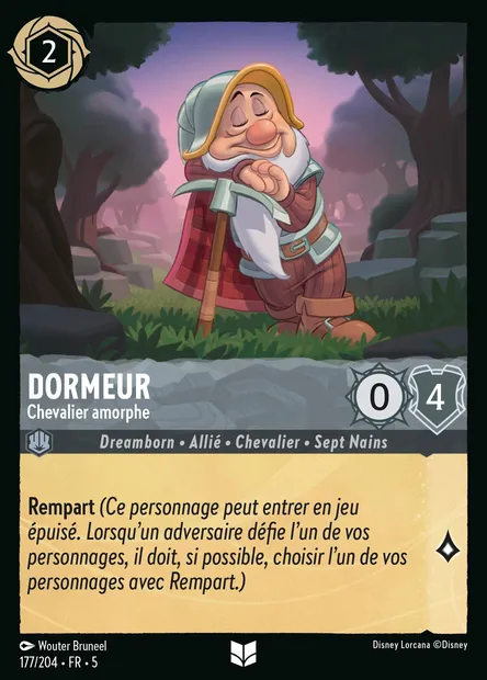 Dormeur - Chevalier amorphe, carte Disney Lorcana CH5-177 — extension Ciel Scintillant