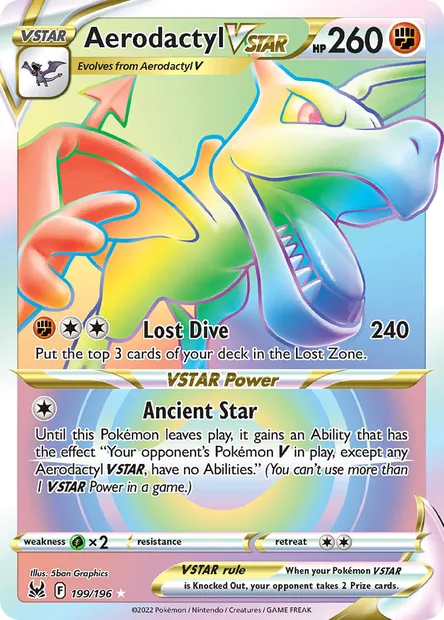 Aerodactyl VSTAR, Pokémon card LOR 199 — Lost Origin set