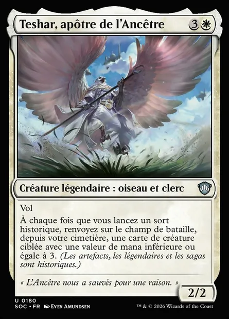 Teshar, apôtre de l'Ancêtre, carte Magic SOC 180 — extension Secrets of Strixhaven Commander