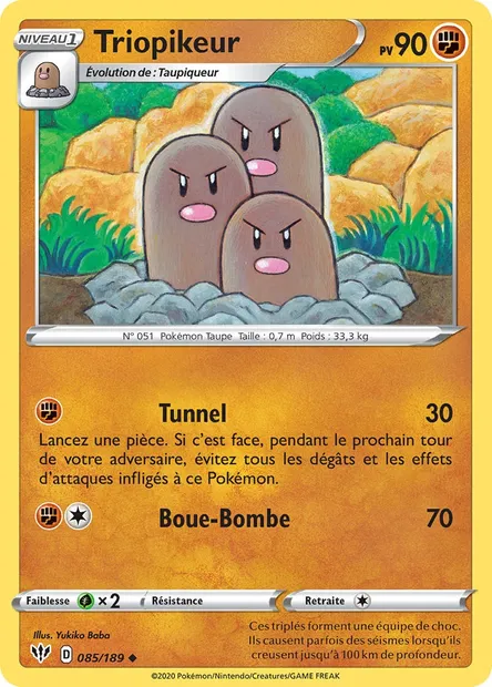 Triopikeur, carte Pokémon DAA 85 — extension Ténèbres Embrasées